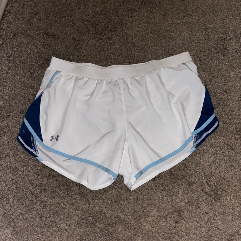 Under Armour White Shorts with Blue Details